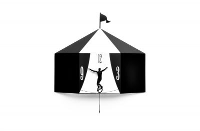 Circus Wall Clock Black Progetti SINGLE PIECES